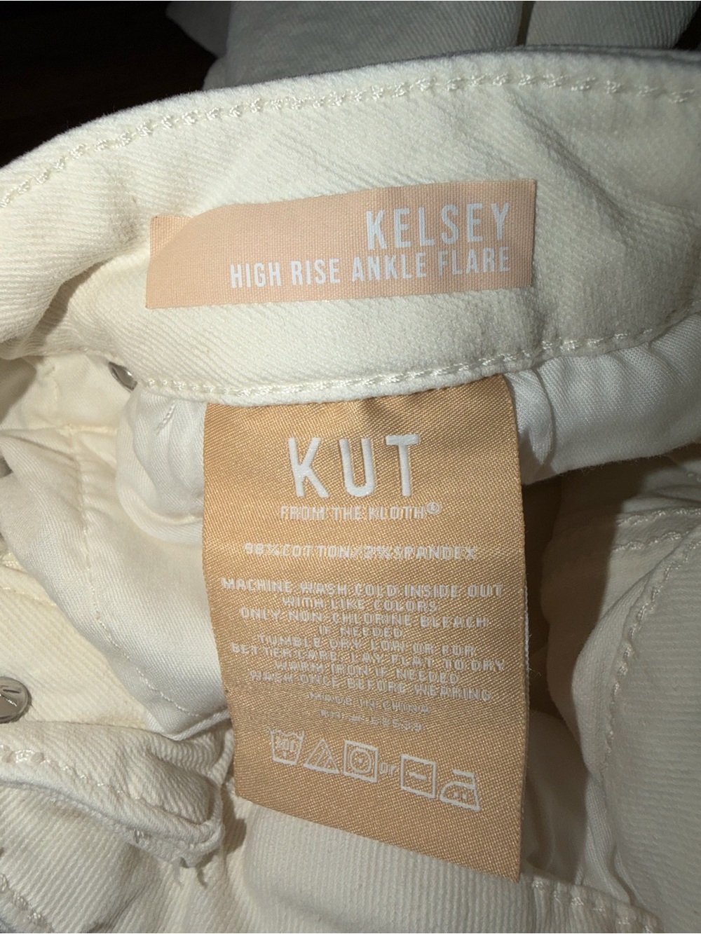Kut from the Kloth Off-White Kelsey Ankle Flare Jeans - Picture 5 of 6